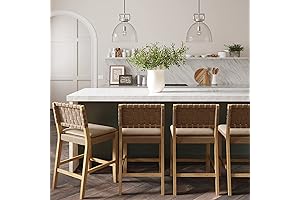 Cohen Mid-Century Modern Leather Counter Stools