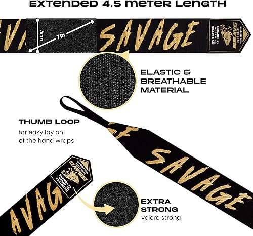 Miniatura 2 de BeSAVAGE Vendas de mano con protectores de nudillos - Almohadillas para nudillos y envoltura de mano para boxeo, artes marciales mixtas, muay thai,