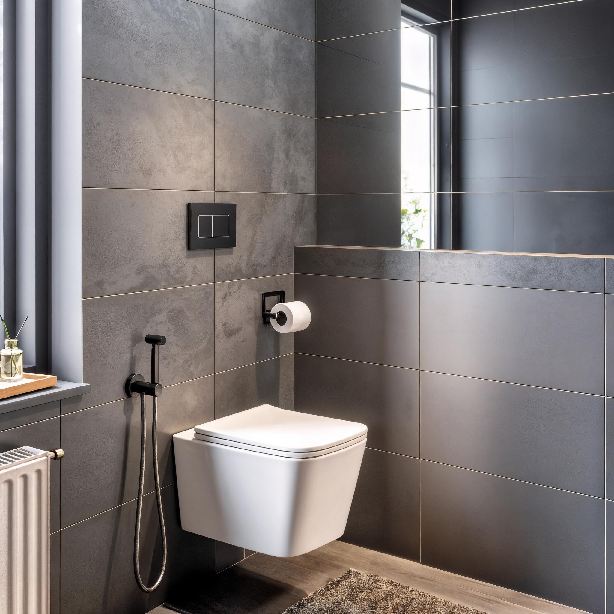 Imprese ALBA TWIST – Miska WC wisząca Rimless, Tornado Flush, Slim Soft Close Seat, 48,5 × 34 cm