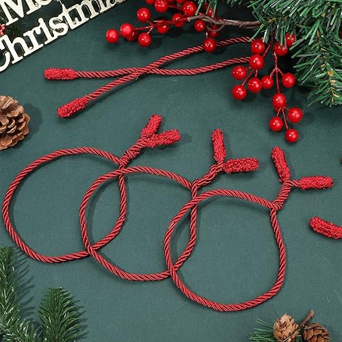 Miniatura 7 de 20 lazos de guirnalda de Navidad extra largos de 25 pulgadas, lazos decorativos de Navidad para barandilla, lazos giratorios flexibles reutilizables