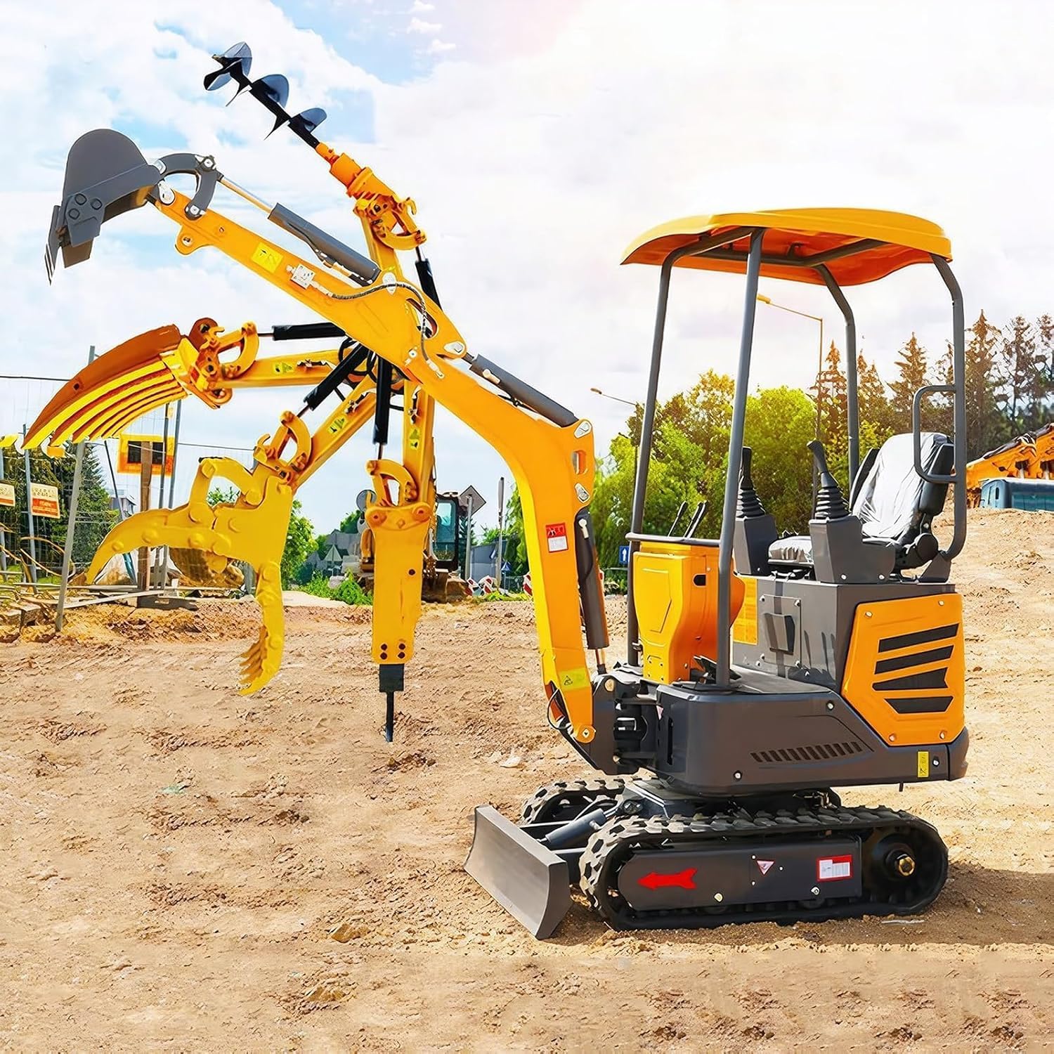 Minibaggerlöffel 500mm – Baggerschaufel (Flachschaufel) für Minibagger 800-1800kg , Minibagger Anbaugeräte mit Stiftschaft, geeignet für Sand/Erdverladung & Aushubarbeiten (Bohrung 25mm, Radstand 8,8c
