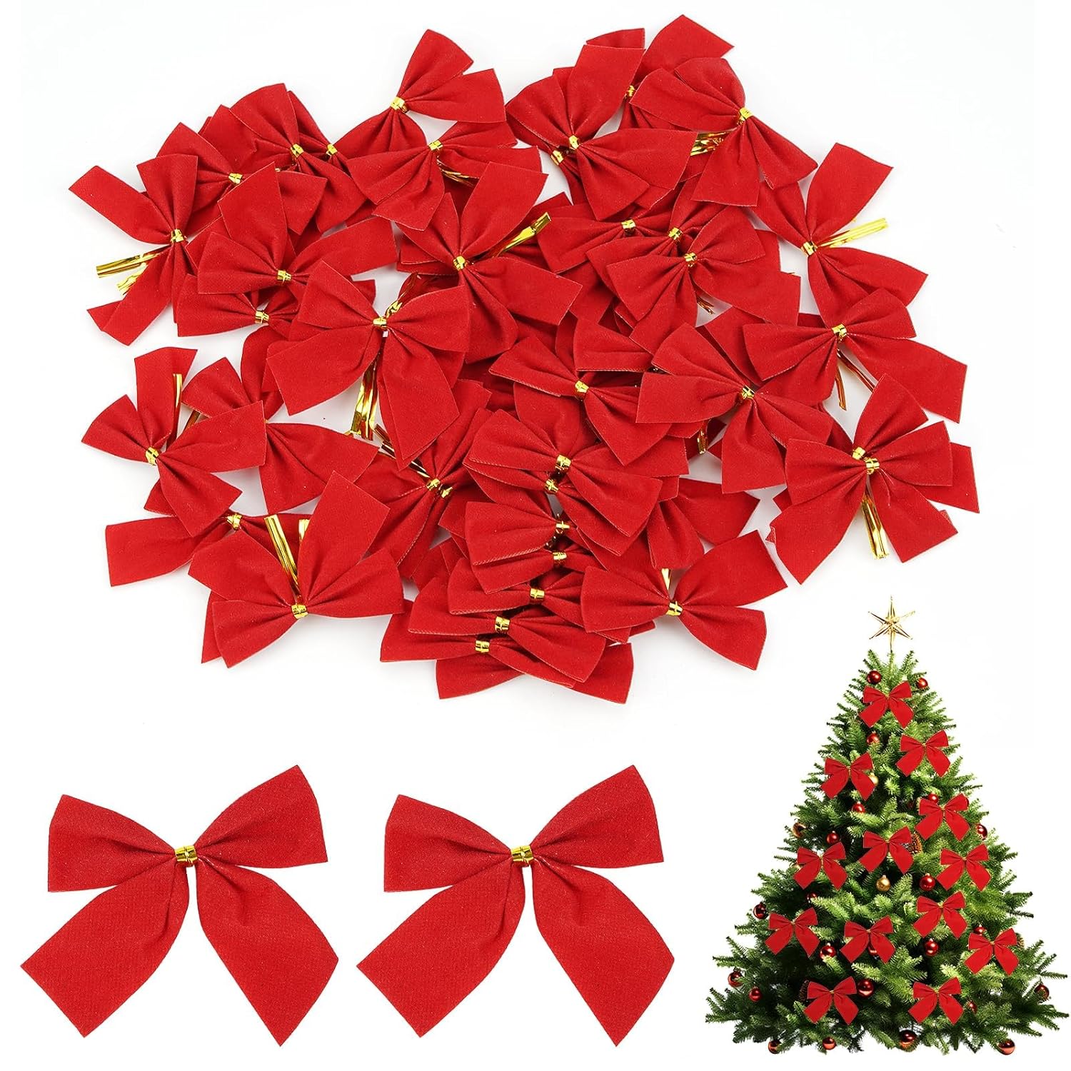 36PCS Bows for Decoration, Christmas Tree Decoration Items, Holiday Home Decor, Festive Gift Wrapping Accessories, Red Bows for Christmas Decor Suitable for Packaging Gifts and Christmas Decorations 36PCS Bows for Decoration, Christmas Tree Decoration Items, Holiday Home Decor, Festive Gift Wrapping Accessories, Red Bows for Christmas Decor Suitable for Packaging Gifts and Christmas Decorations