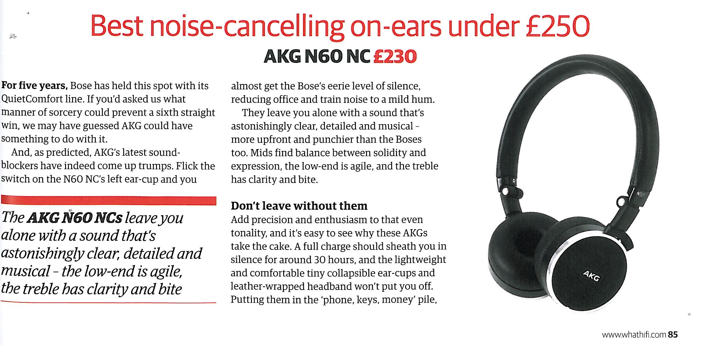 AKG N60NC Auriculares supraaurales Plegables con cancelación Activa de Ruido, Incluye Funda de Transporte, Color Negro