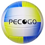 Volleyball Size 5 PU Leather Soft Indoor Outdoor Volleyballs Sports Training Game Play Ball for Beginner, Teenager, Adult, 8.2 (Yellow+Blue)