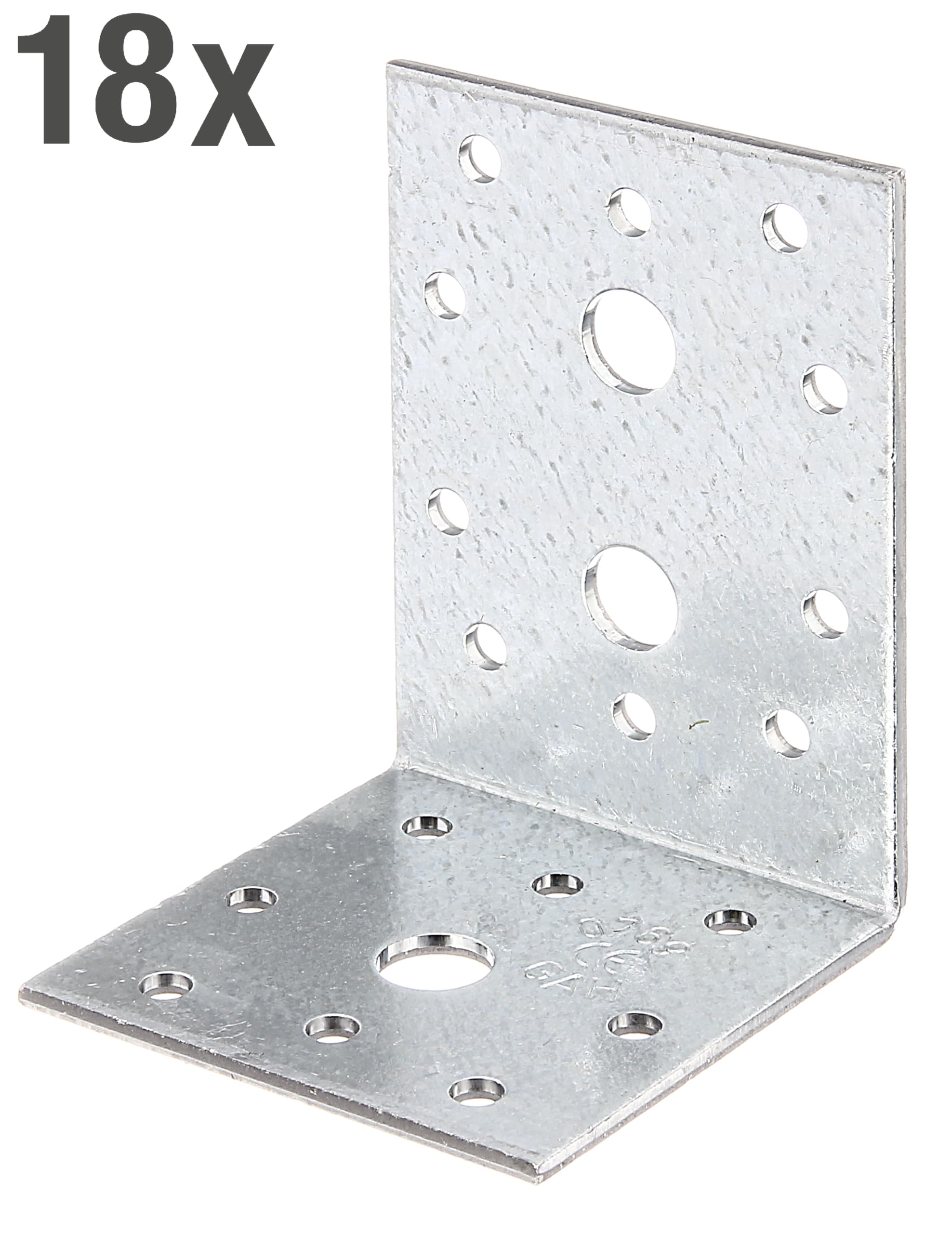Alberts 329983 Équerre d'assemblage | galvanisée Sendzimir | 60 x 80 x 60 mm | Set de 18 pièces