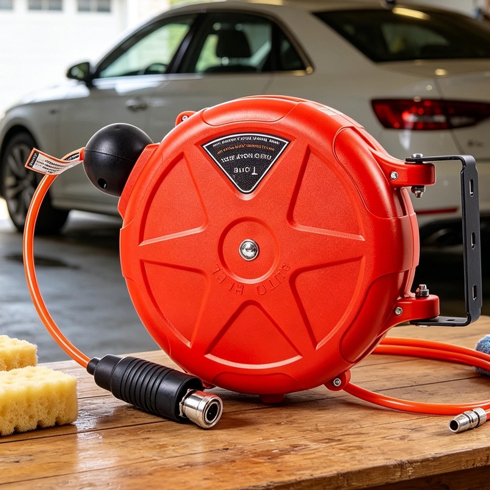 Avvolgitubo retrattile 10 metri resistente con montaggio a parete | Avvolgitori per Tubo Retrattili per Manutenzione Macchine Utensili Officine Riparazione Auto Garage Casa Studio
