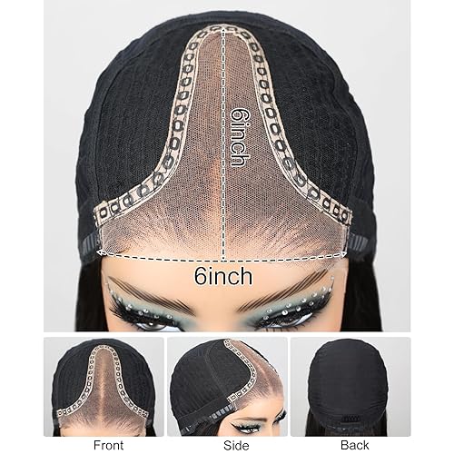 Miniatura 5 de Arabella Peluca de cabello humano de 12 pulgadas, 6 x 6 pulgadas, densidad del 210 %, lista para llevar, sin pegamento, peluca de cabello humano