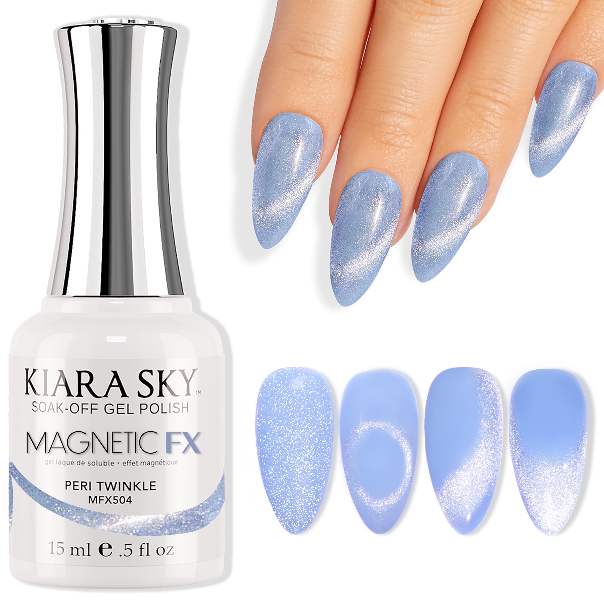Amazon.com : KIARA SKY Cat Eye Gel Nail Polish 15ml | Blue Peri
