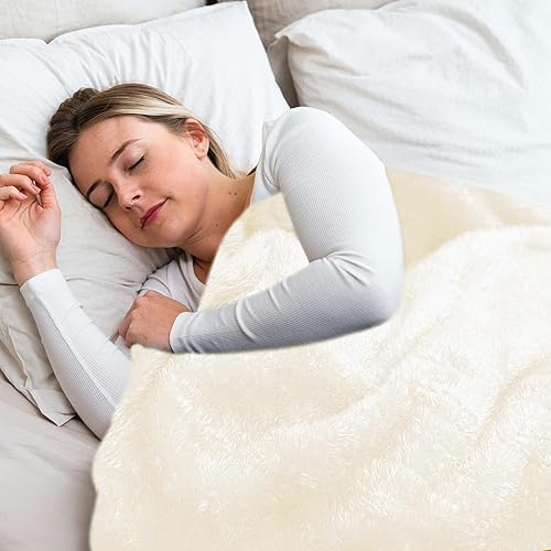 Miniatura 2 de VASANI Manta de forro polar, manta de felpa súper suave para sofá cama, manta ligera y acogedora, beige, 60 x 80 pulgadas