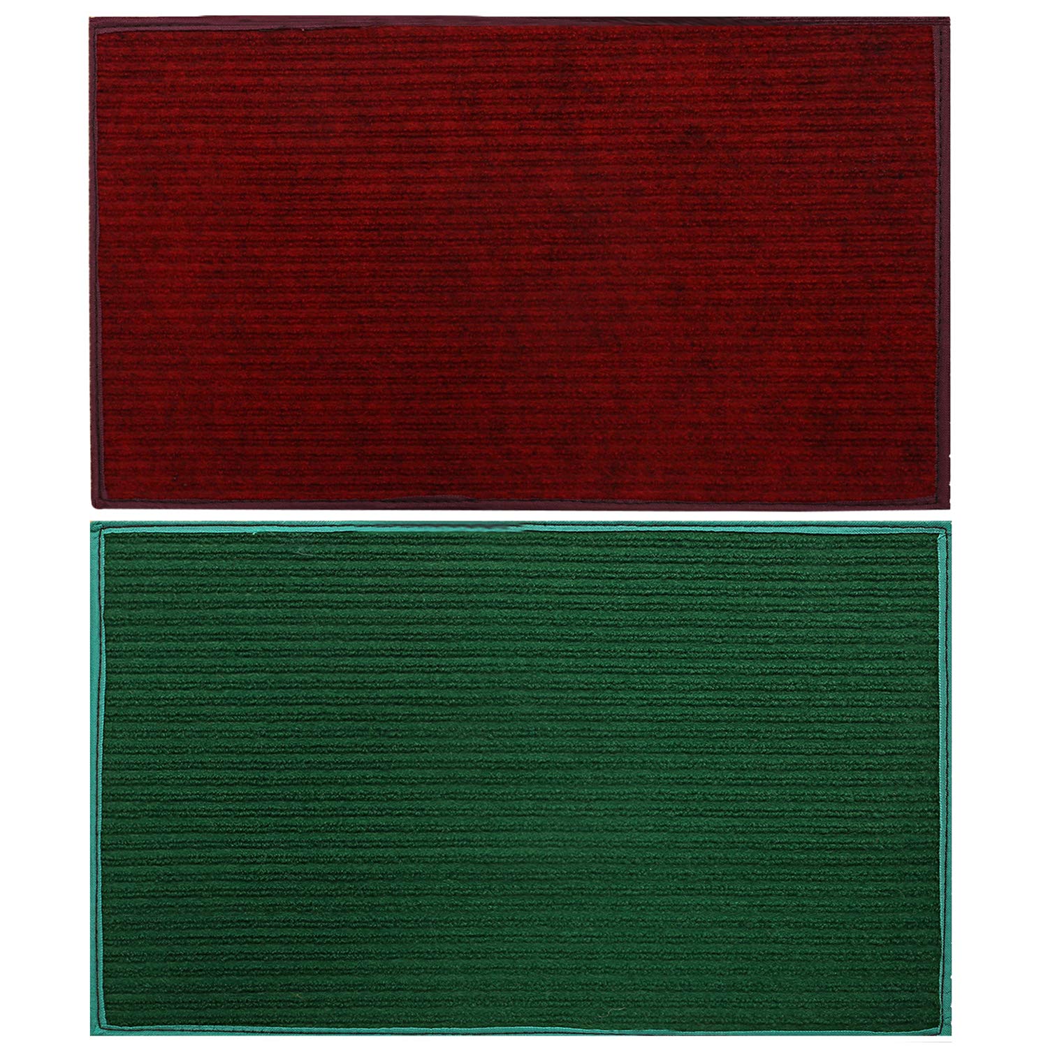 Kuber Industries Microfiber Anti Slip 2 Pieces Door Mat 14"x21"(Maroon & Green) -CTLTC11441 (B07TWMM1C2) Amazon Price History, Amazon Price Tracker