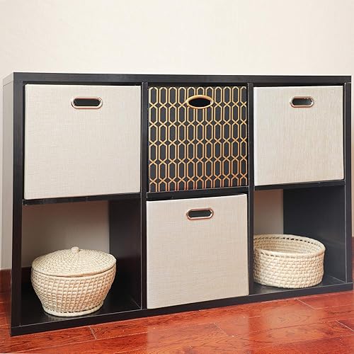 Miniatura 7 de Posprica Contenedores cúbicos de almacenamiento, cubos de almacenamiento, 13 × 13, cajones de tela, organizador de cestas