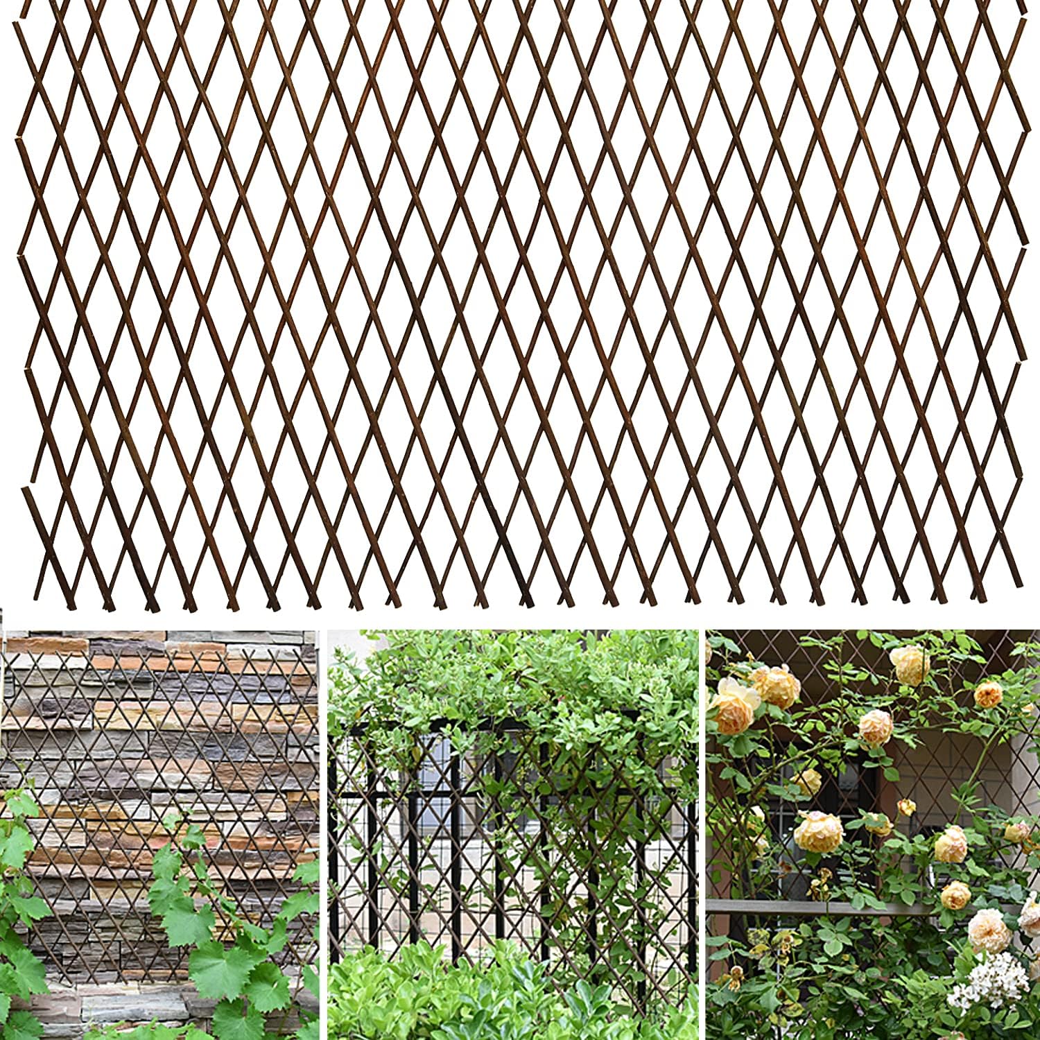 Wesky Expandable Lattice Fence Willow Trellis Panel Plant