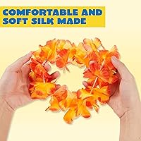 Vista 2 de Joyin Toy 36 unidades de collares hawaianos a granel, leis de flores tropicales, leis hawaianas, leis de playa de Hawái, suministros para fiestas