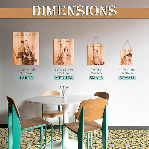 Miniatura 8 de Foto impresa personalizada en madera de tu imagen, arte de pared rústico personalizado para parejas, impresión de imagen grabada en madera, regalo