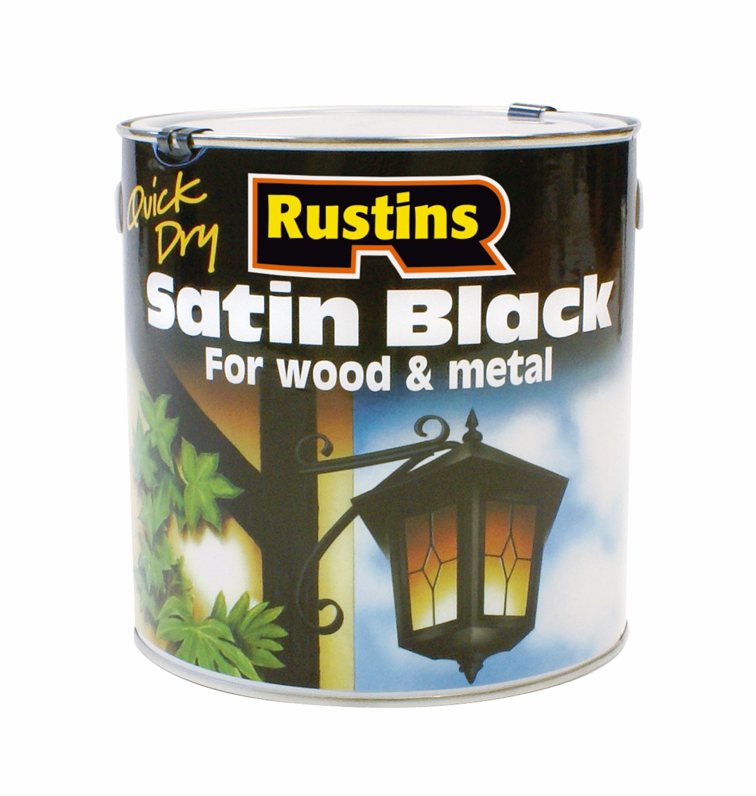 RUSTINS Satin Black Paint 2.5L- Effortless Application for a Smooth, Professional Finish – Perfect for DIYers Seeking Fast Results, Elegance, and Durability on Interior & Exterior Surfaces