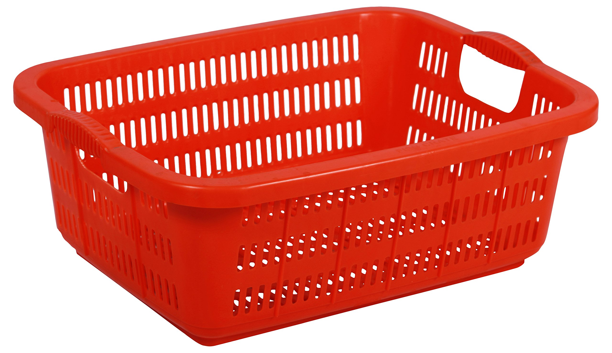 Samruddhi Plastic Crate (37.3 cm x 27.4 cm x 13.4 cm, Orange)