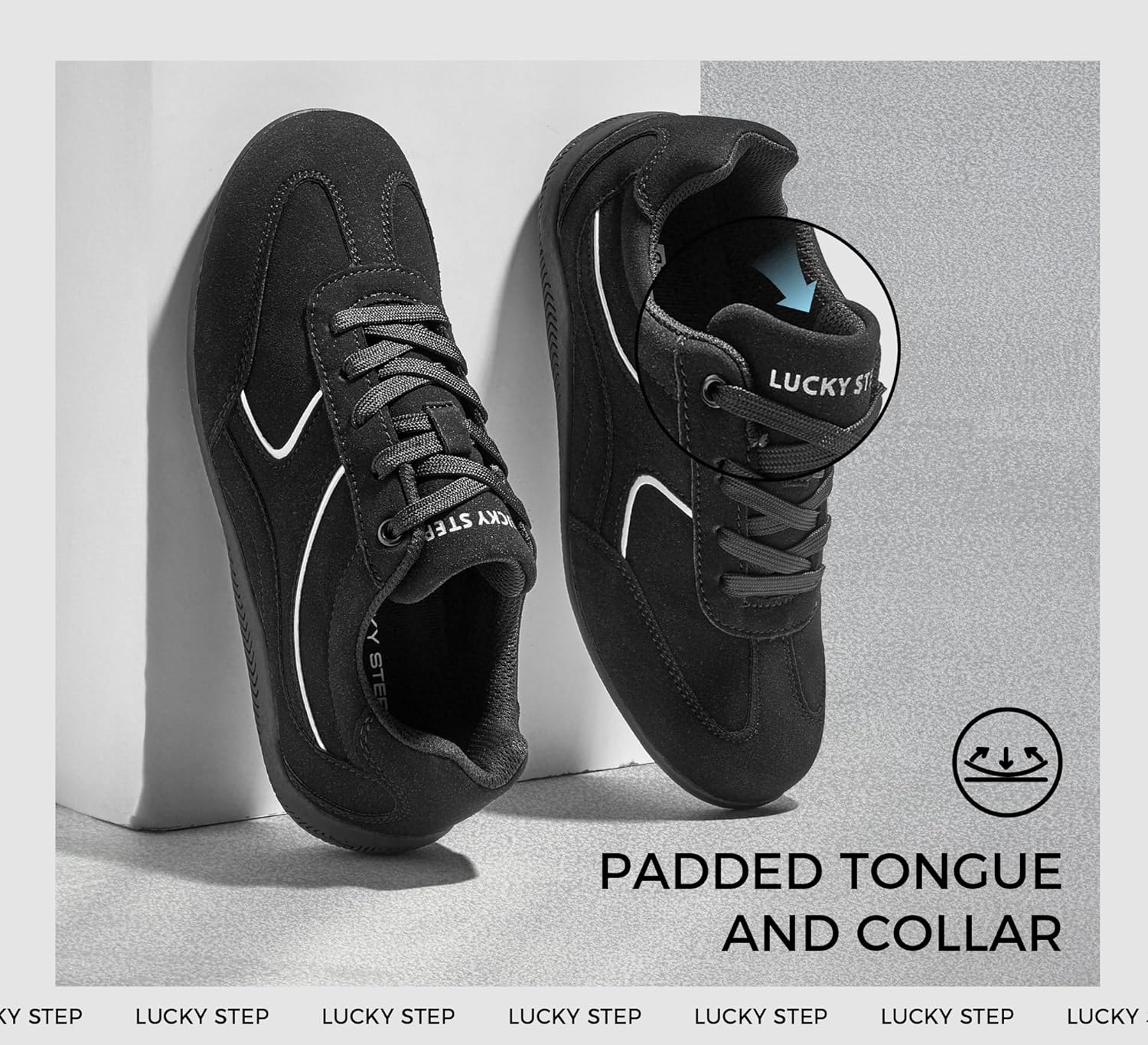 LUCKY STEP Women's Retro Casual Fashion Sneakers Classic Tennis Thin Sole Low Top Lightweight Running Trainer Trendy Cute Walking Shoes Comfortable Footwear - Image 4