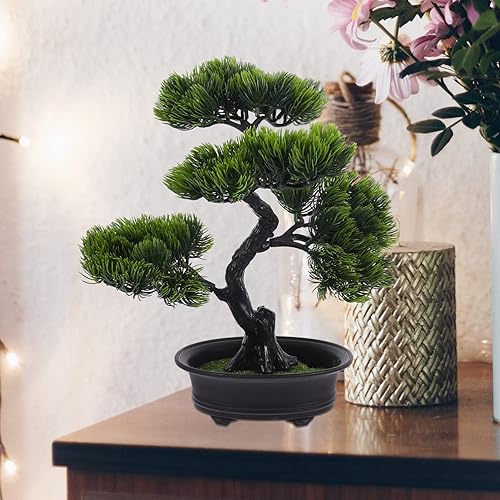 Miniatura 2 de Planta artificial en maceta, árbol bonsái, árbol de pino acogedor, simulación, planta en maceta, planta artificial, bonsái, planta de casa falsa,