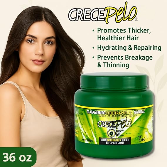CrecePelo Natural Phytotherapeutic Deep Conditioning Hair Treatment 36 oz Botanical Hydration Mask for Strength Softness & Shine Moisturizing Repair Formula for All Hair Types