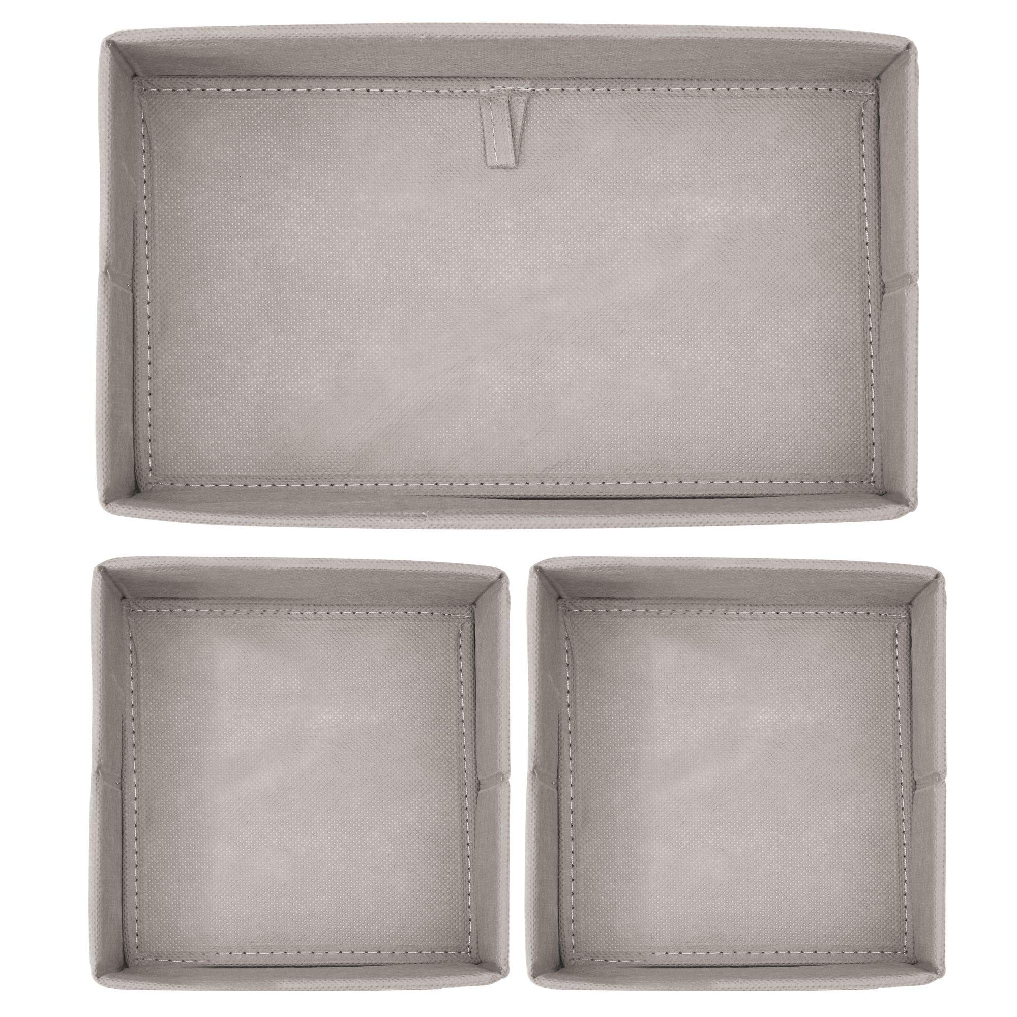 mDesign set da 3 Organizer fasciatoio Scatola portaoggetti grigio
