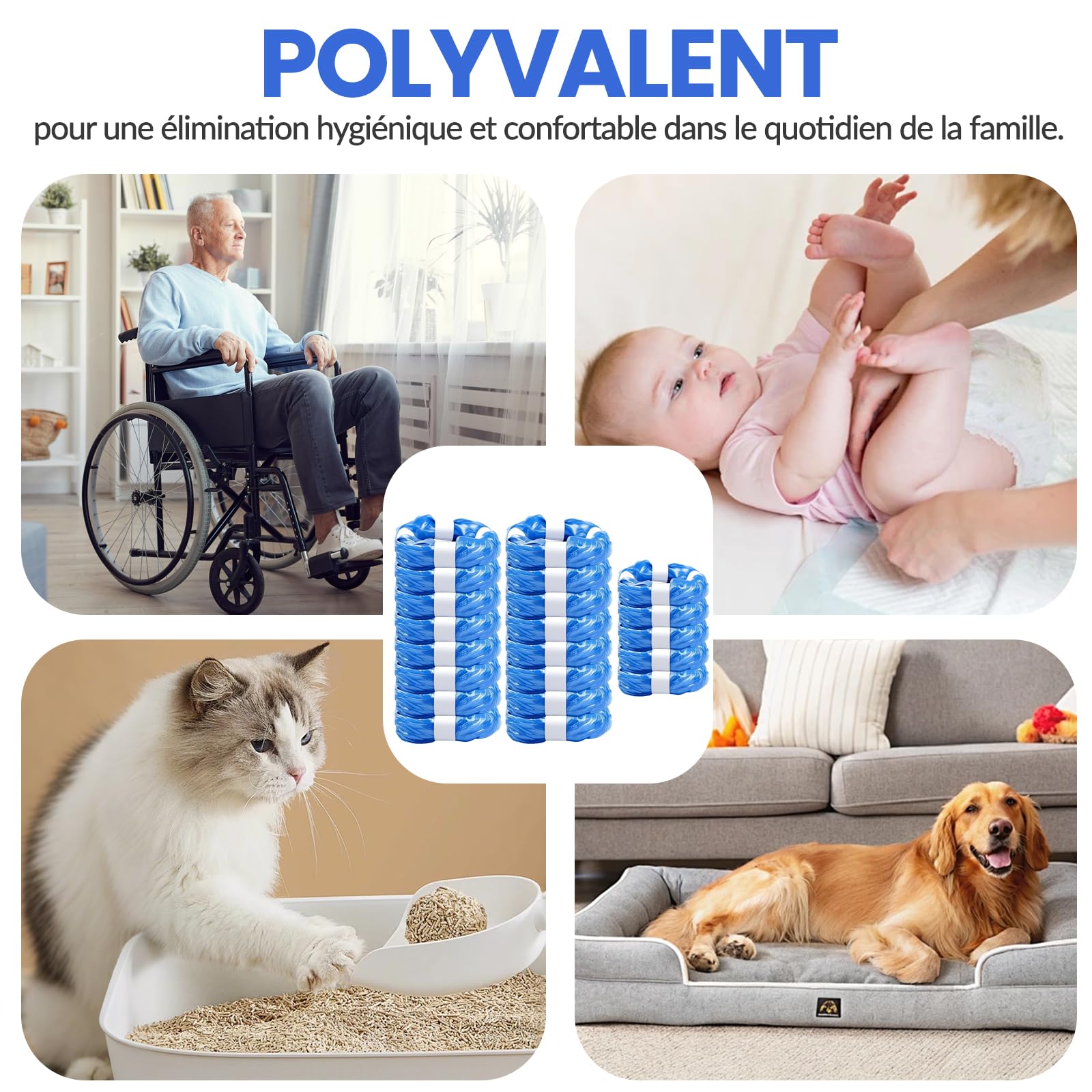 21 Pièces Recharge Poubelle a Couche, Sac Poubelles à Couches et Recharge Grande Capacité Anti-odeurs, Poubelle Compatible avec Tommee Tippee, Genie Litter Locker