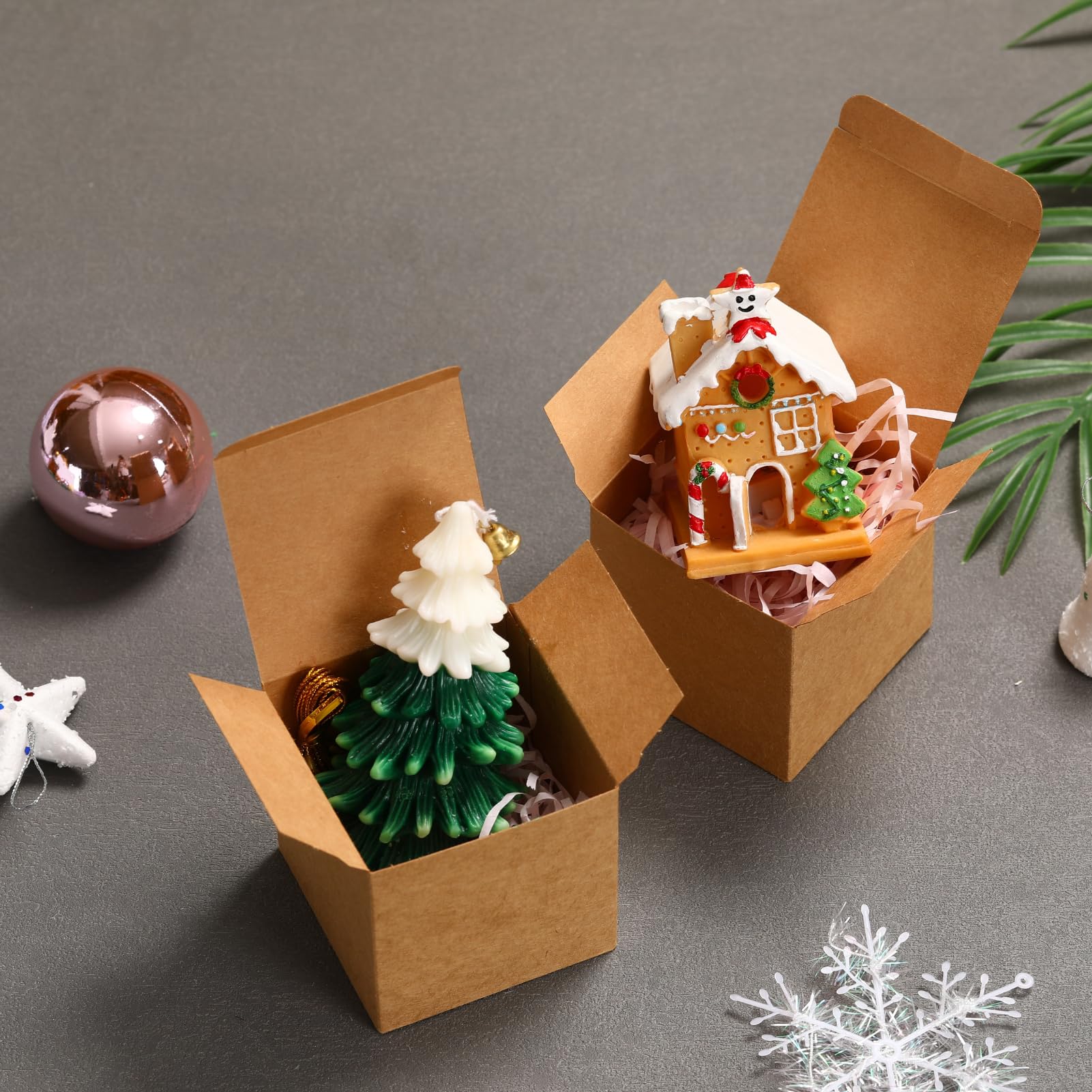 Push-Form-Geschenkboxen – 3 x 3 x 3 Mini-Geschenkboxen mit Deckel und Keksbox für Süßigkeiten- und Kerzenverpackungen – einfache Montage, Würfelboxen für Weihnachten, Geschenke, Basteln, Partyzubehör