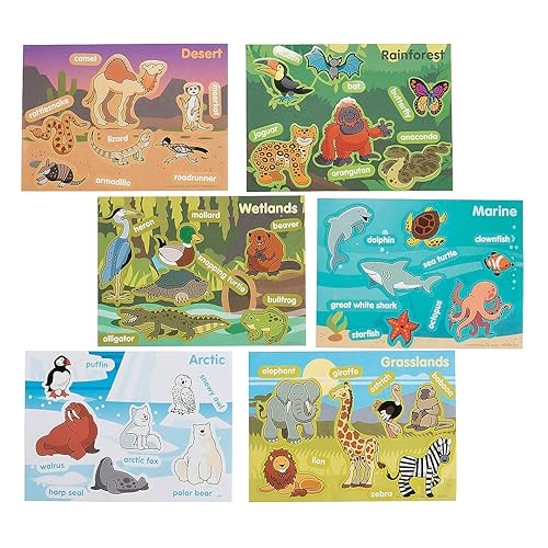 Fun Express Animal Habitat Mini Sticker Scenes - 24 Pieces