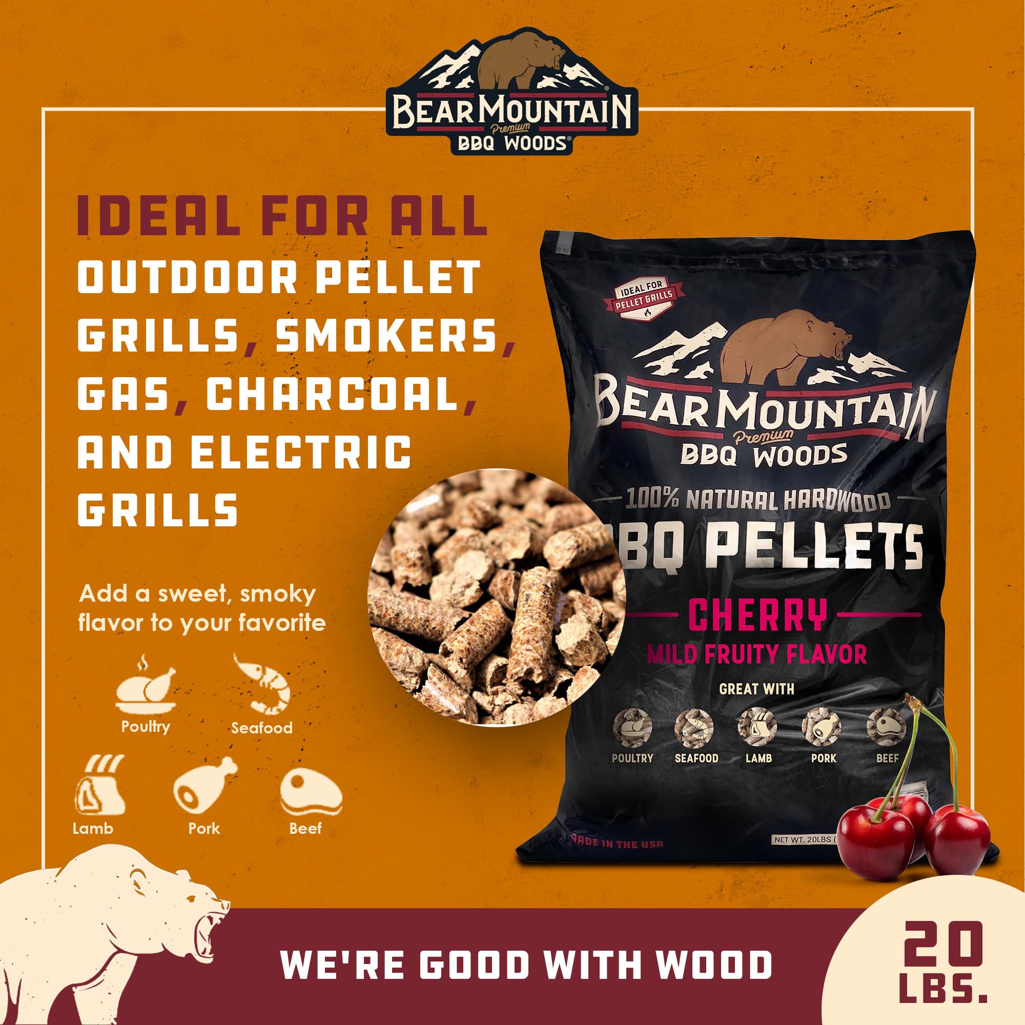 Pellets, 40 Traeger Wood Pellets Bear Mountain Premium BBQ Woods