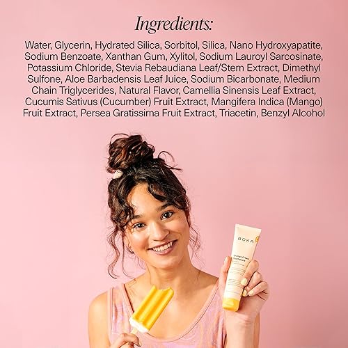 Miniatura 40 de Boka Pasta de dientes sin flúor Nano Hydroxiapatite Pasta de dientes - Sabor a crema de naranja, 4 onzas, 1 paquete fabricado en EE. UU