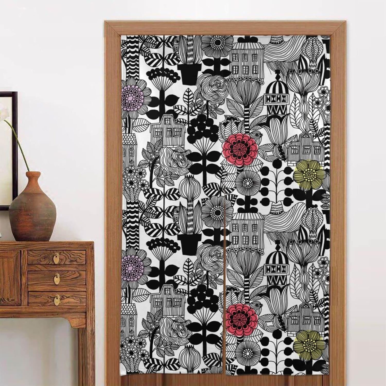 810円 当店は最高な サービスを提供します マリメッコ のれん 暖簾 カーテン 花柄 おしゃれ 遮光 間仕切り 目隠し リビング キッチン 玄関 階段 飲食店 洗える 冷房 暖房 143 86cm