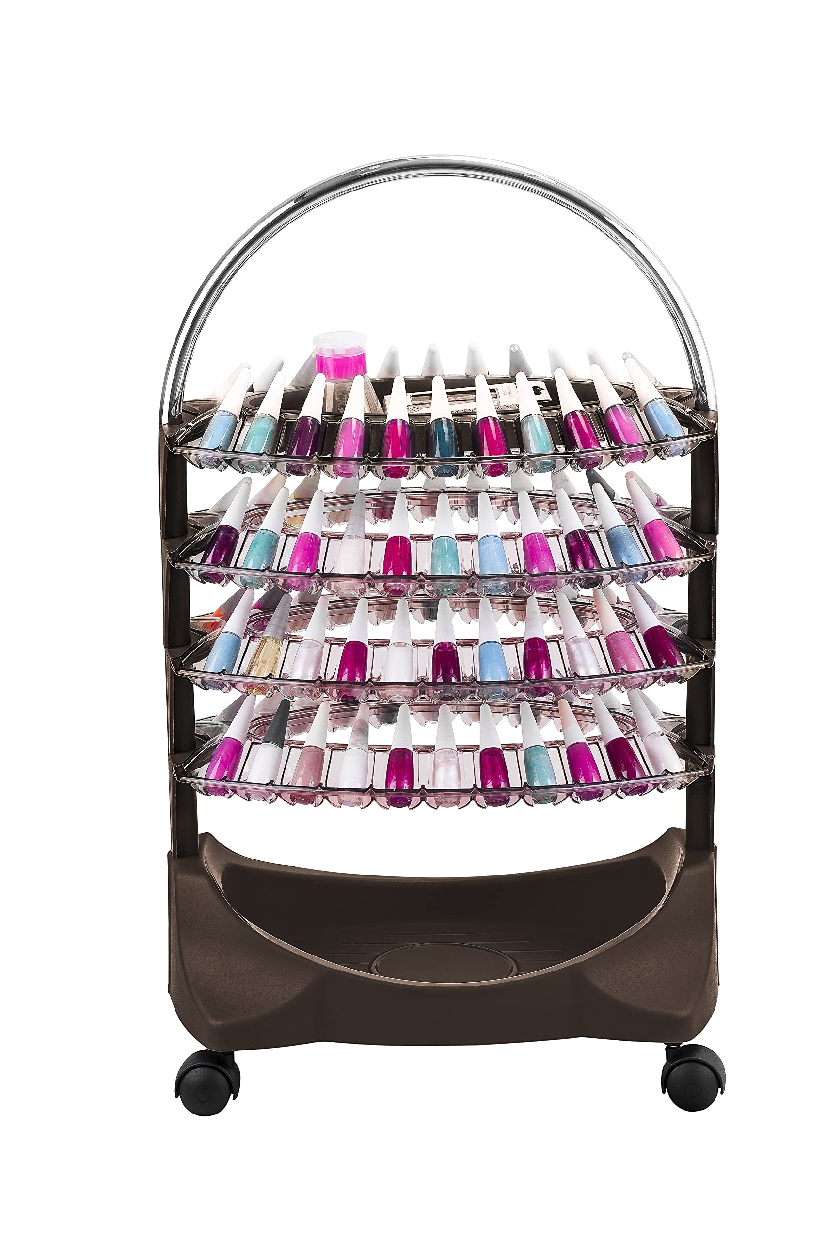 DOMPEL Carrito de Manicura SMALTBELL CLASSIC 4 BANDEJAS - Expositor Esmaltes - Uñas/Manicura/Pedicura - Belleza/Spa/Estética - MADE IN BRASIL - MODELO EXCLUSIVO - Marrón