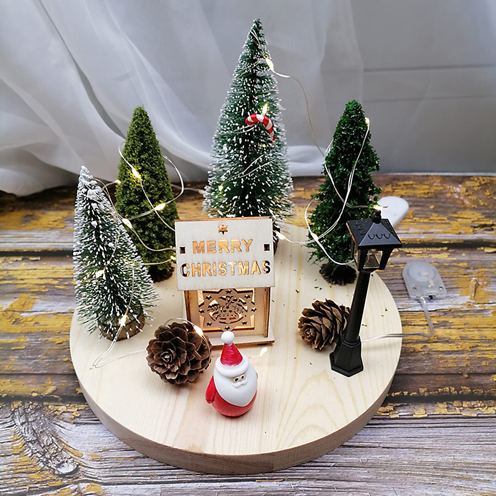 Mini kerstboompjes met LED (set van 3