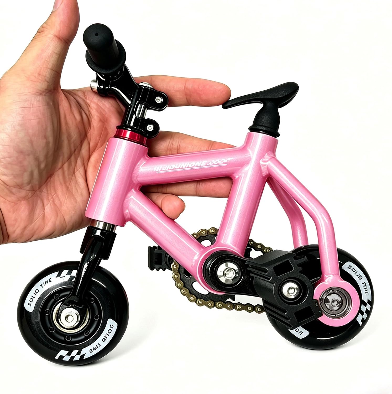 1:8 Scale Mini Metal Finger Bike Model, CNC Alloy Desktop Decor Ornament, Unique Birthday Gift for Cyclists Adult Collectors