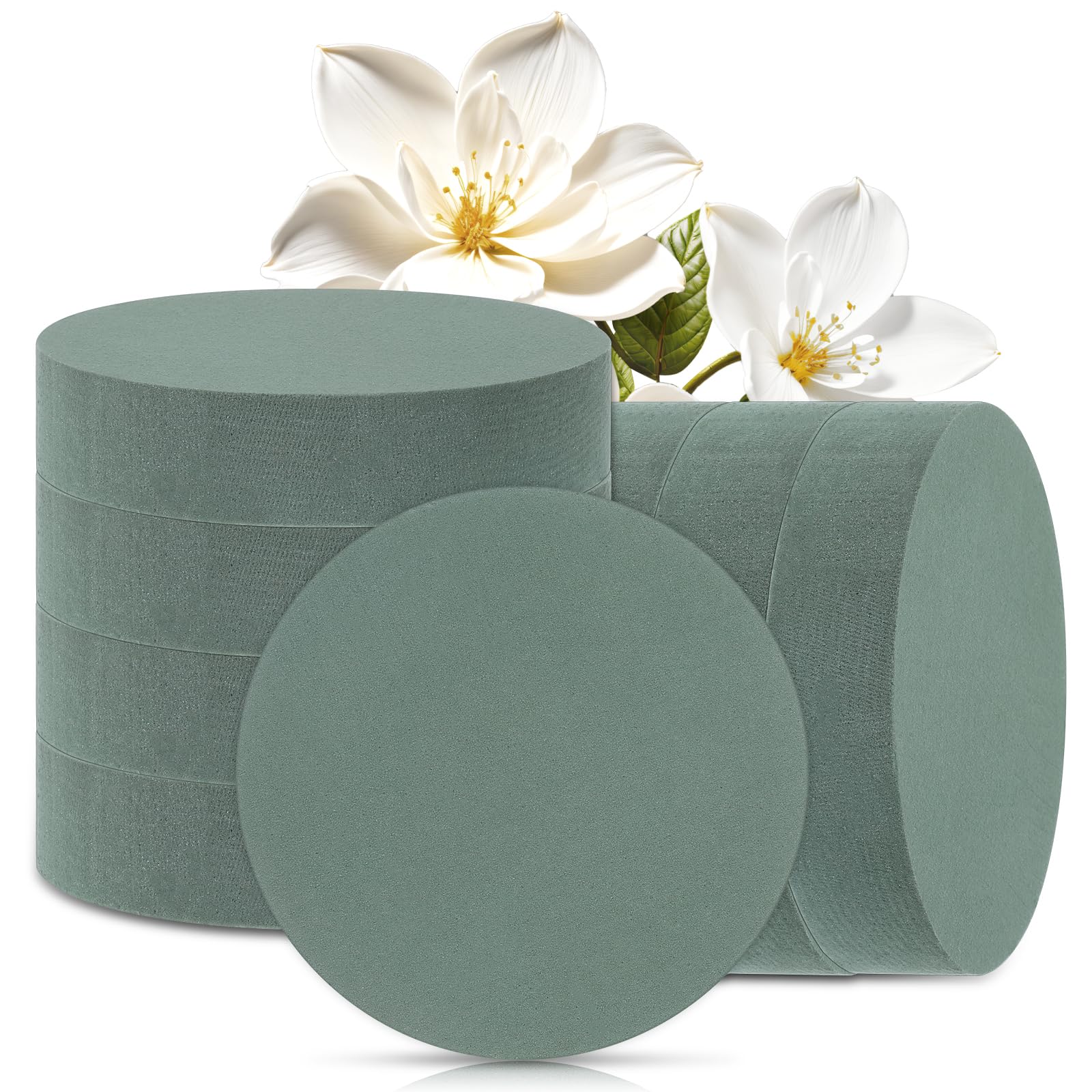 Mousse florale pour faire tenir des fleurs fraîches sans flétrir, lot de 12 ronds Ptwola