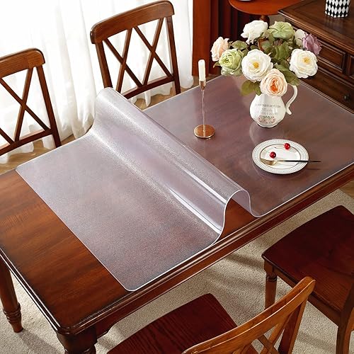 Miniatura 2 de OstepDecor - Protector de mesa de plástico transparente, cubre mesas, manteles, escritorios, 116de pulgada de grosor, 42 x 72pulgadas, para mesa de