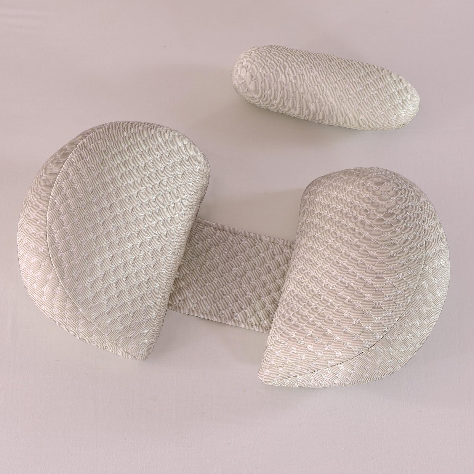 Cuscino Gravidanza per Dormire, Cuscino allattamento e Gravidanza con Fodera Raffreddamento Bambù Morbida Setosa, Cuscino Supporto Comfort Regolabile per Tutto Il Corpo e Maternità(Cachi & Piccolo)