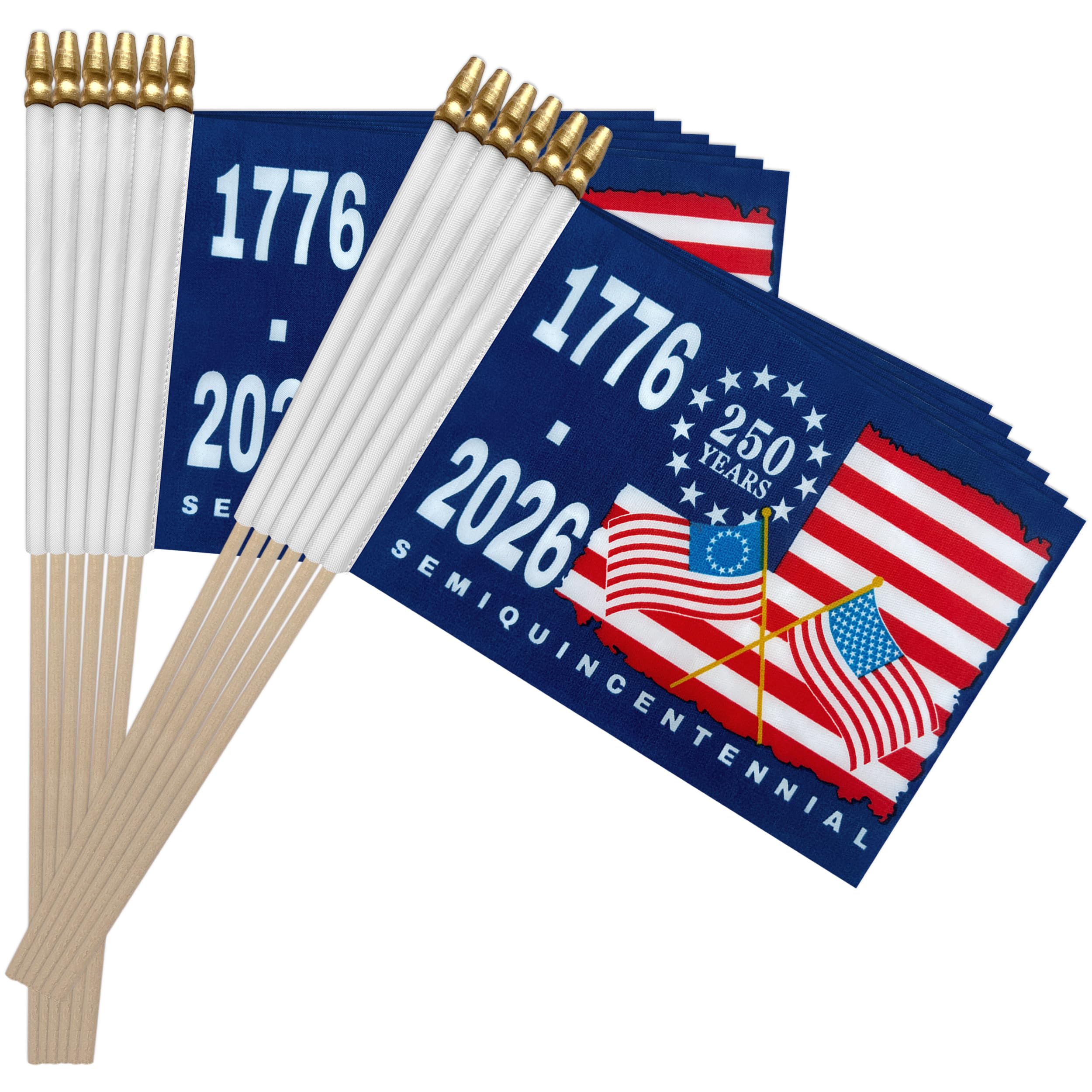 Amazon.com : LoveVC 12 Pack 250th Anniversary Flag Small American