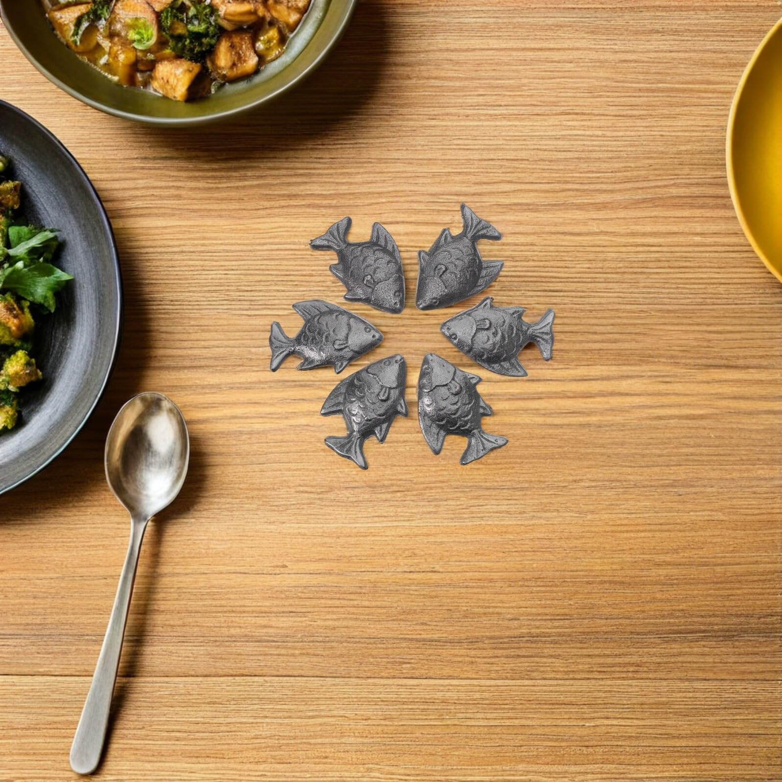 Pesce di Ferro Naturale Set 6 Pezzi per Cucina, Integratore di Ferro Attrezzo per Cottura per Vegetariana Versatile Adatto a Sportivi e Gravidanza