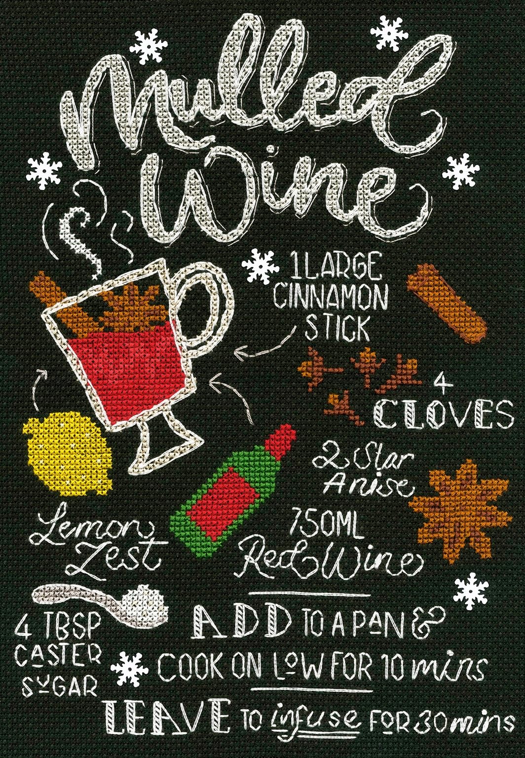 Bothy Threads counted cross stitch kit ""Mulled Wine"", XLJ2, 18x26cm, DIY