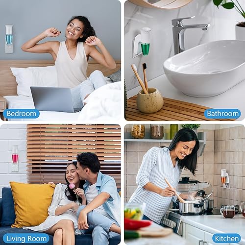 Miniatura 6 de Hohean Paquete de 6 fragancias de pared compatibles con fragancia WallFlower Bath and Body Works, certificado ETL, giratorio, control de aroma