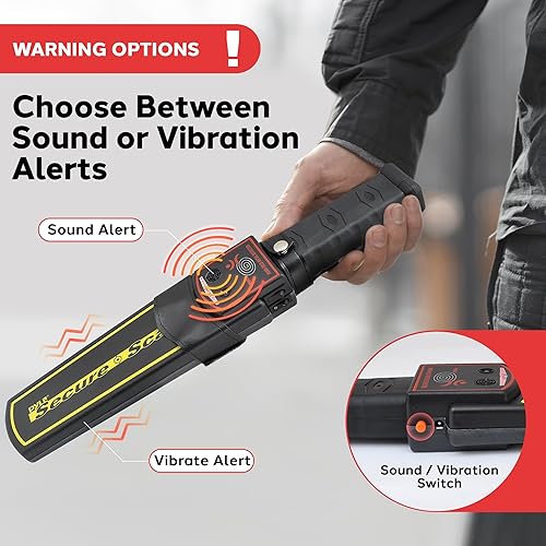 Miniatura 2 de Pyle Varita de seguridad portátil con detector de metales  Escáner de seguridad portátil con batería con sensibilidad ajustable, alertas de