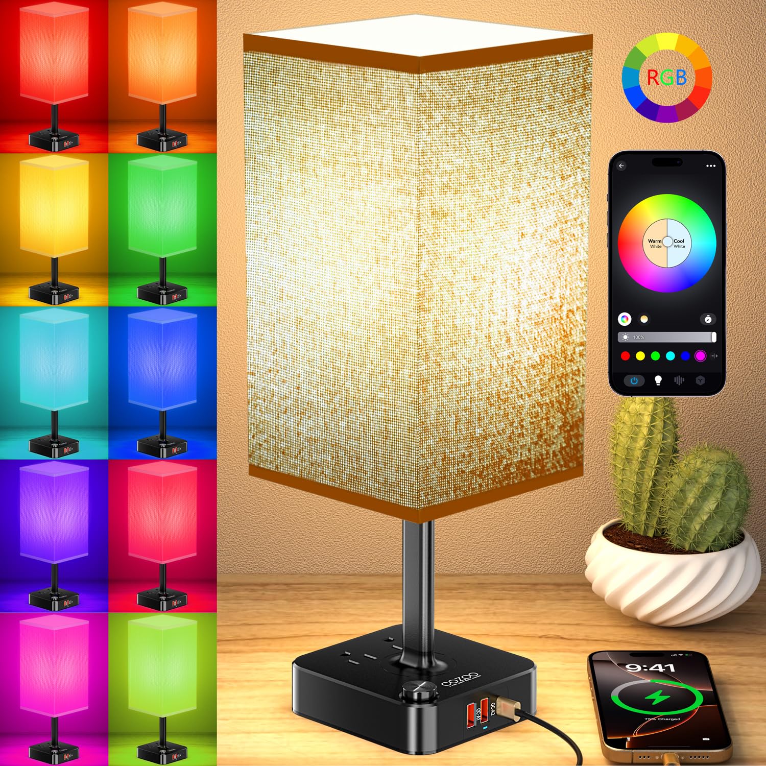 Photo 1 of cozoo RGB Smart Bedside Table Lamp