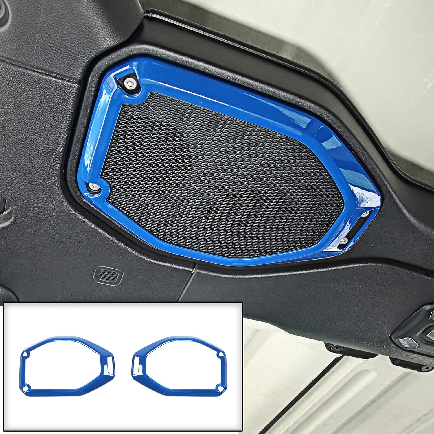 Amazon Com Car Top Roof Speaker Frame Trim Cover For 2018 2021 Jeep Wrangler Jl Jlu Gladiator Jt Blue Automotive