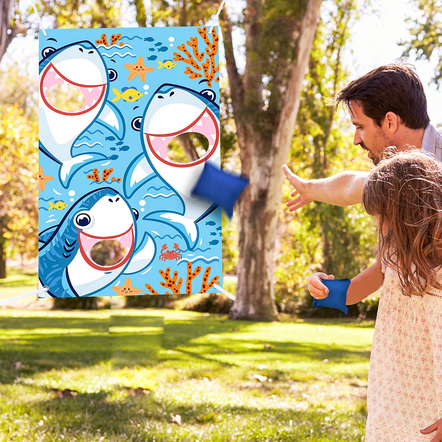 Buy Shark Bean Bag Toss Game with 3 Bean Bags Beach Pary Under The Sea