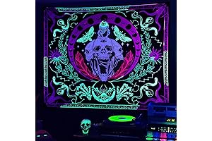 vaoruteng Skull Blacklight Tapestry: The Ultimate Cool Tapestry for Your Psychedelic Space