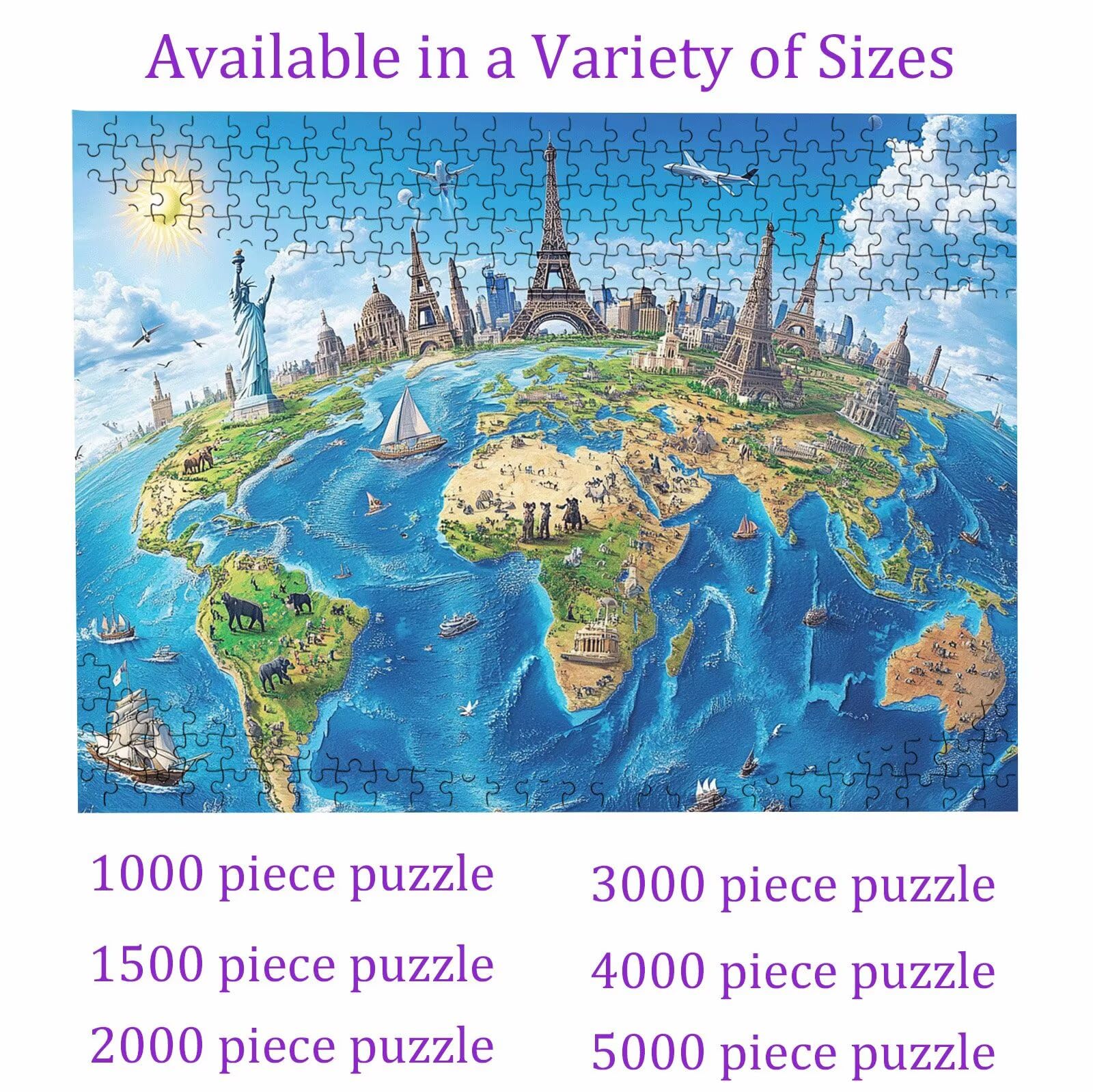 Puzzle astratto Terra, Puzzle Adulti 3000 pezzi, Puzzles Legno con Squisita Scatola di Imballaggio, Rompicapo per Esperti con Incastro Perfetto, Stampa Alta Definizione, Regalo per Adulti W3H-615