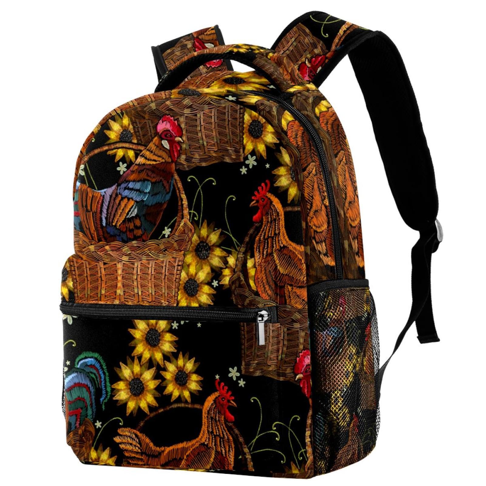 Sac à dos école fille et garçon avec grand compartiment voyage et motif broderie - 2