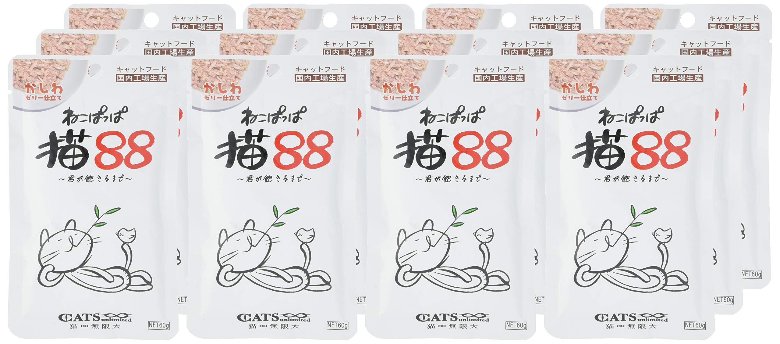 キャットフード12 まとめわり　専用 Amazon.co.jp: 猫88 (ねこぱっぱ) キャットフード かしわ 60g×12