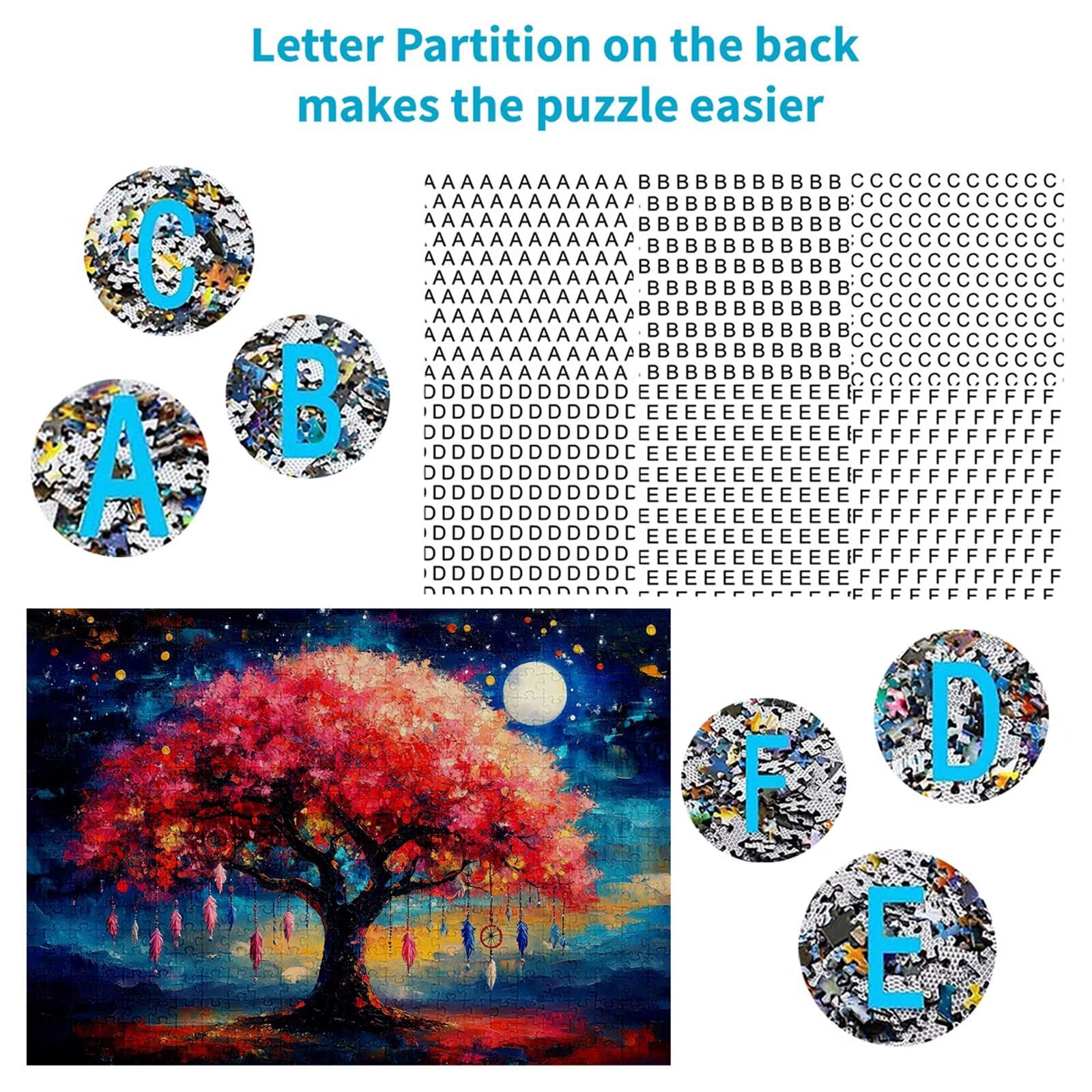 Puzzle 3000 elementów drzewo puzzle dla dorosłych księżyc 122 x 81 cm Unikalne rzemiosło klasyczne 3D drewniana układanka do rodzinnych gier biznesowych, układanka do samodzielnego wykonania nawet do