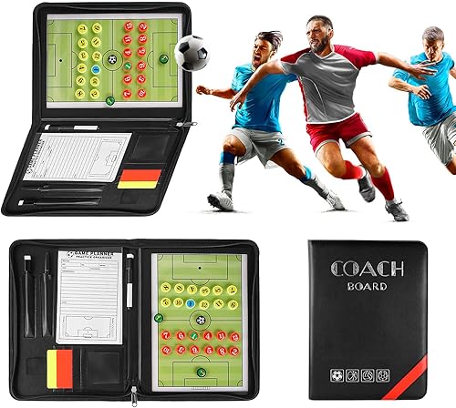 Miniatura 3 de Tabla de tácticas magnéticas de fútbol profesional, tipo cremallera, tablero de entrenamiento portátil, tablero de estrategia, portapapeles con